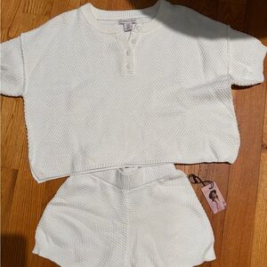 Sincerely Jules White Textured Knit SET XS